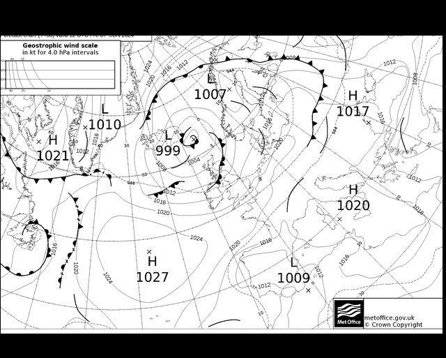 MetOffice UK Fronts Fr 07.06.2024 12 UTC