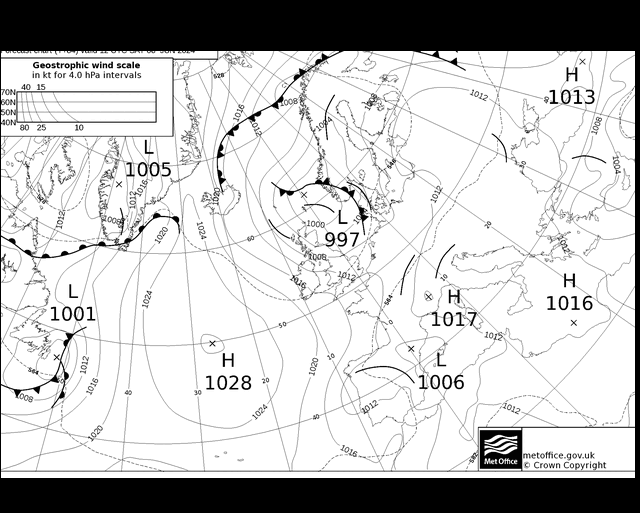 MetOffice UK Fronts sam 08.06.2024 12 UTC