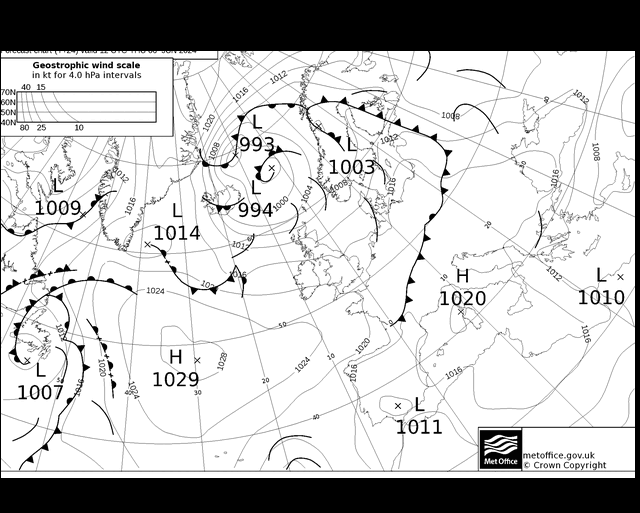 MetOffice UK Fronts чт 06.06.2024 12 UTC