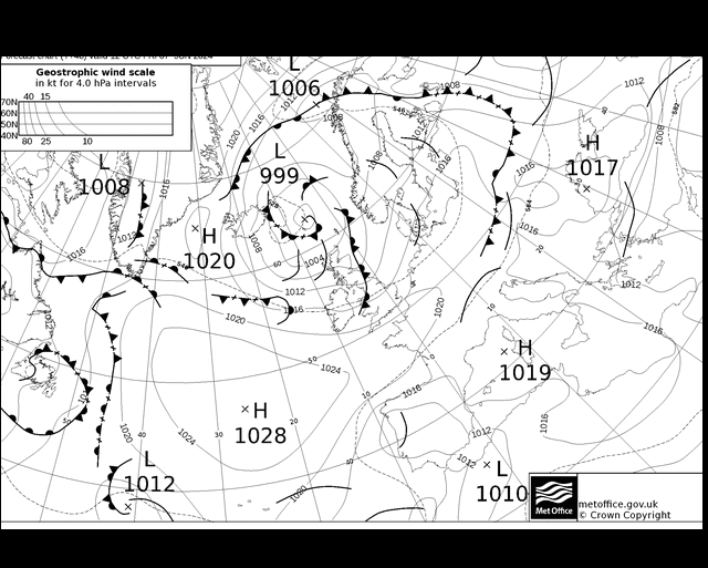 MetOffice UK Fronts пт 07.06.2024 12 UTC