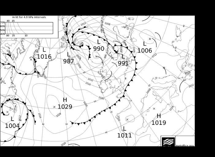 MetOffice UK Fronts śro. 05.06.2024 06 UTC