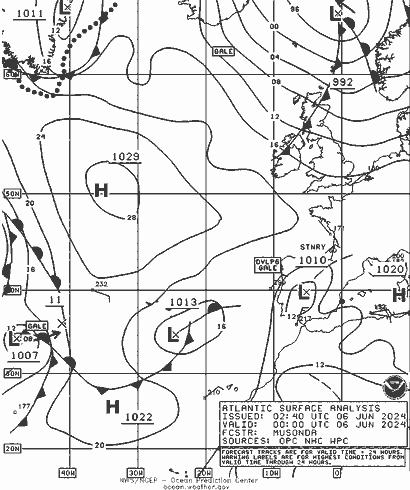 NOAA Fronts Per 06.06.2024 00 UTC