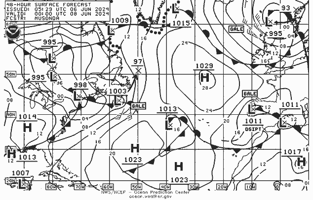 NWS Fronts sab 08.06.2024 00 UTC