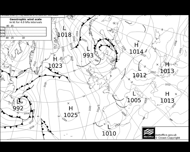 MetOffice UK Fronts Вс 09.06.2024 00 UTC