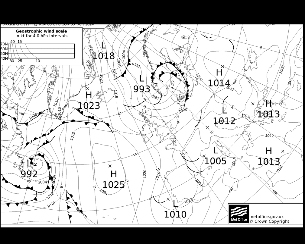 MetOffice UK Fronts Su 09.06.2024 00 UTC