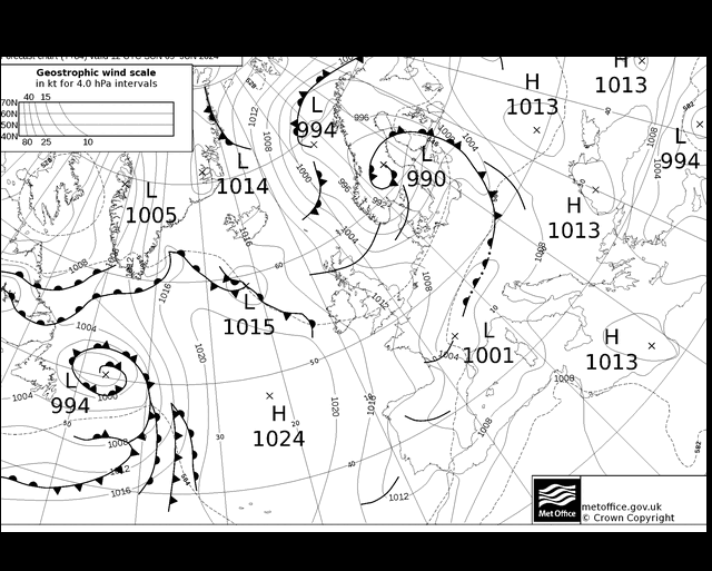 MetOffice UK Fronts  09.06.2024 12 UTC