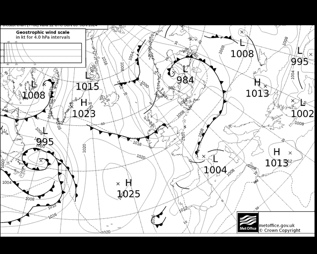 MetOffice UK Fronts dom 09.06.2024 12 UTC