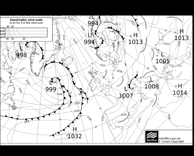 MetOffice UK Fronts Çar 12.06.2024 18 UTC