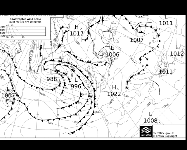 MetOffice UK Fronts jue 13.06.2024 06 UTC