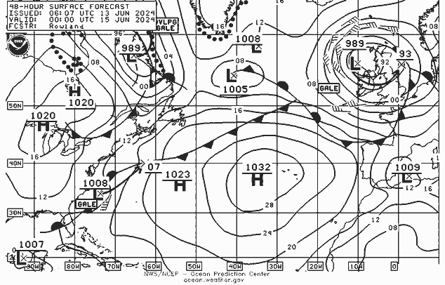 NWS Fronts сб 15.06.2024 00 UTC