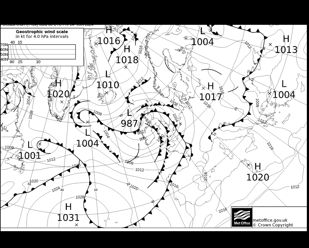 MetOffice UK Fronts Fr 14.06.2024 06 UTC