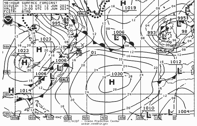 NWS Fronts so. 15.06.2024 12 UTC