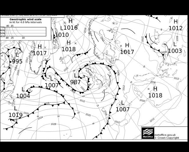 MetOffice UK Fronts пт 14.06.2024 18 UTC