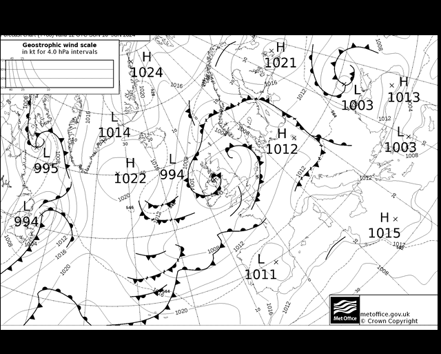 MetOffice UK Fronts Dom 16.06.2024 12 UTC