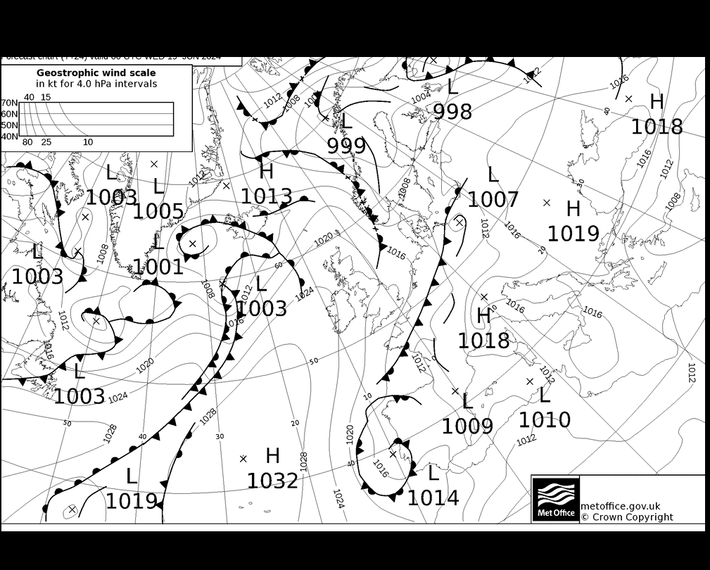 MetOffice UK Fronts We 19.06.2024 00 UTC