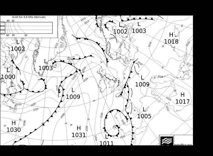 MetOffice UK Fronts Sa 18.06.2024 12 UTC