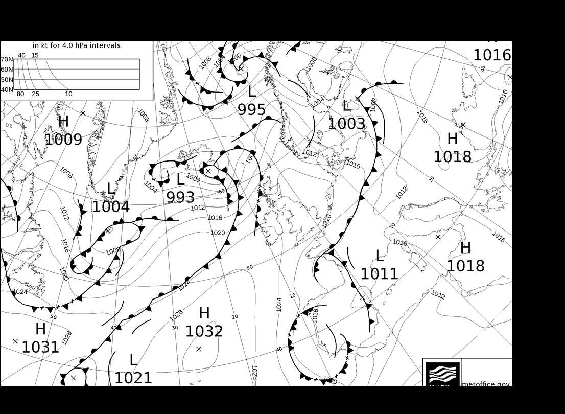 MetOffice UK Fronts Qua 19.06.2024 06 UTC