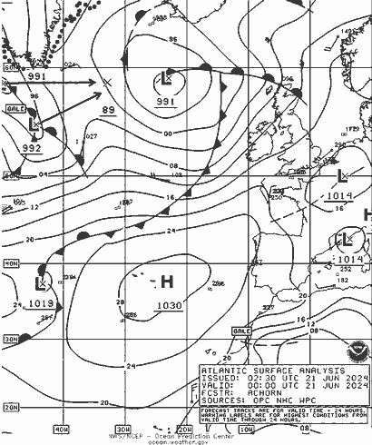 NOAA Fronts Cu 21.06.2024 00 UTC