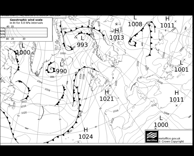 MetOffice UK Fronts  24.06.2024 00 UTC