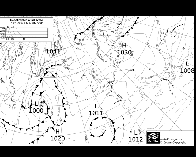 MetOffice UK Fronts sáb 21.09.2024 00 UTC