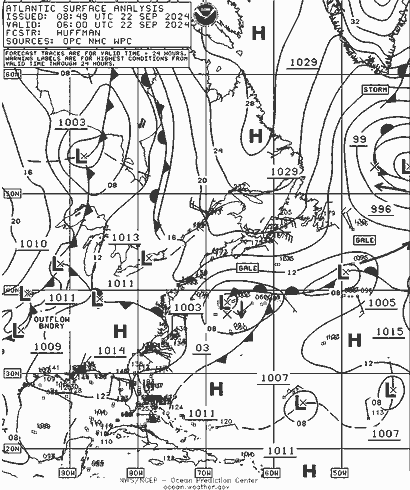 NOAA Fronts Dom 22.09.2024 06 UTC