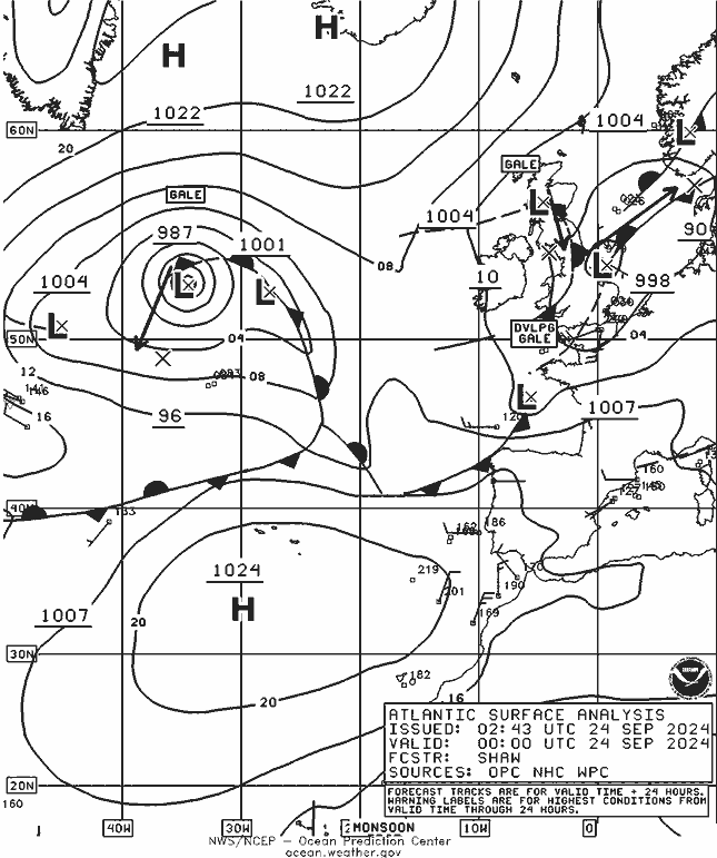 NOAA Fronts mar 24.09.2024 00 UTC