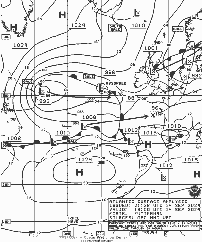 NOAA Fronts Tu 24.09.2024 18 UTC