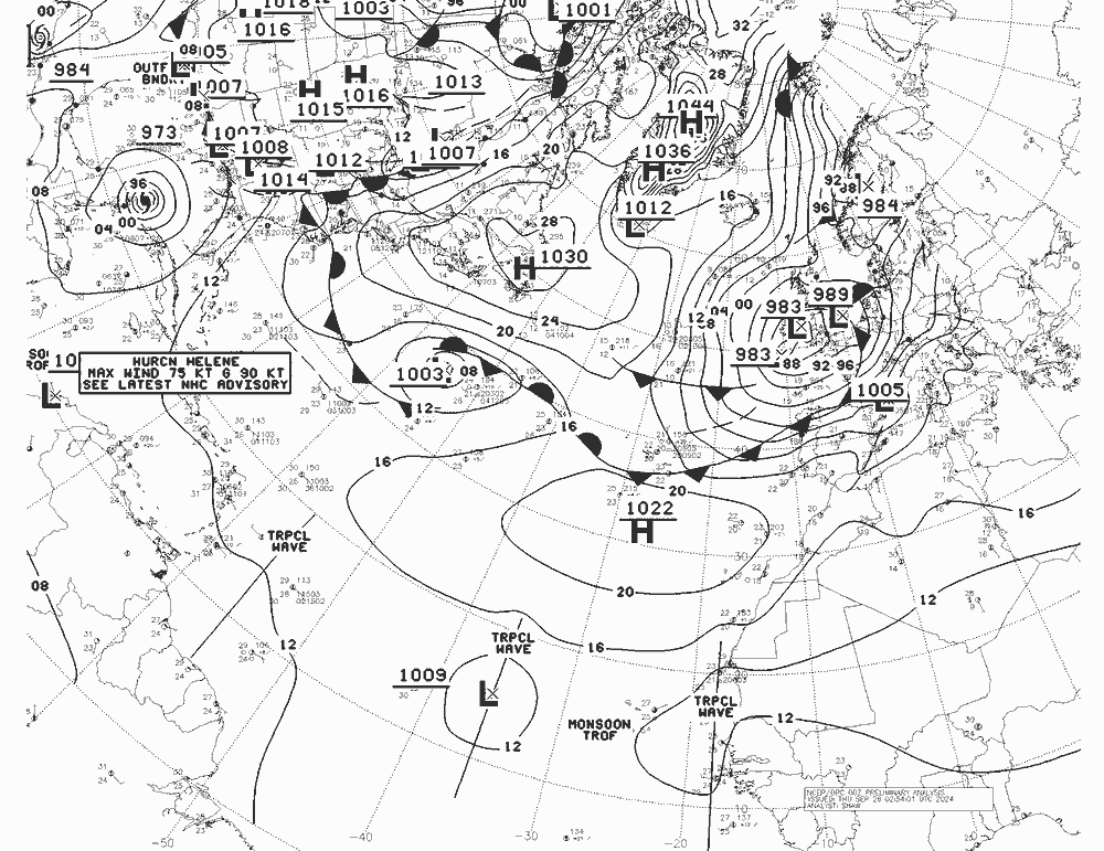 NWS Fronts Čt 26.09.2024 00 UTC