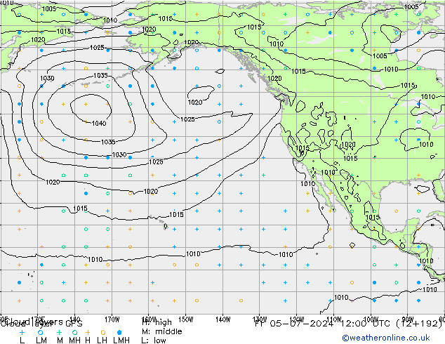 Wolkenlagen GFS vr 05.07.2024 12 UTC