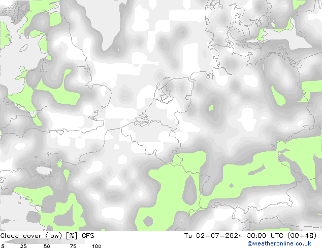 云 (低) GFS 星期二 02.07.2024 00 UTC