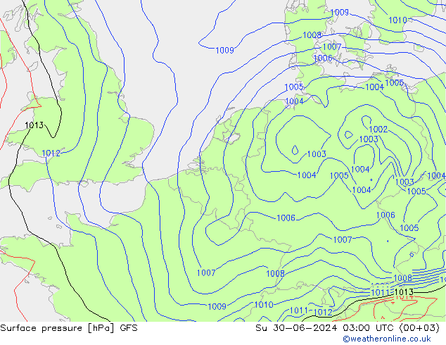 地面气压 GFS 星期日 30.06.2024 03 UTC