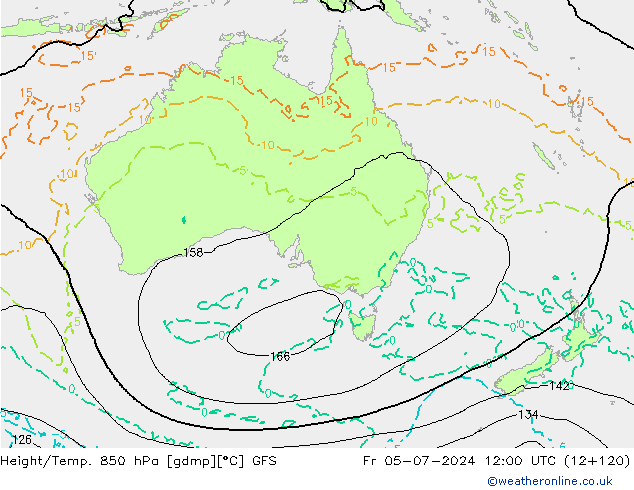 Z500/Rain (+SLP)/Z850 GFS Fr 05.07.2024 12 UTC