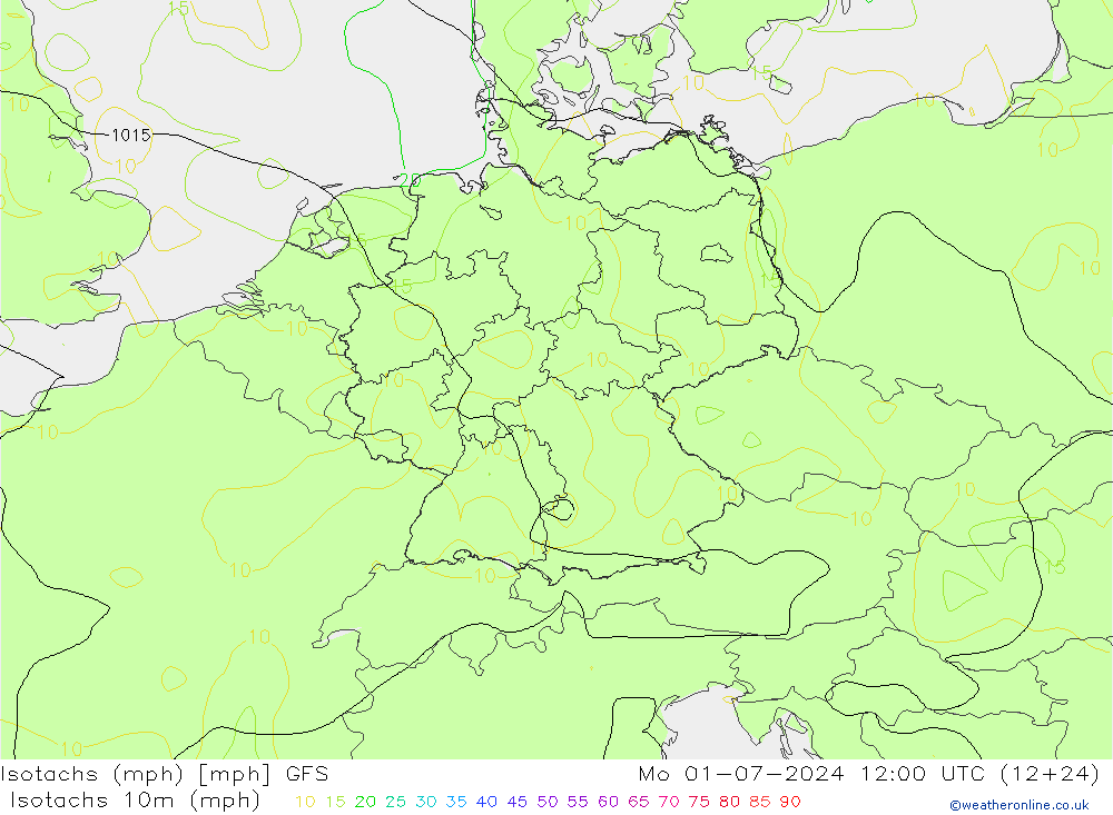 Isotachen (mph) GFS ma 01.07.2024 12 UTC