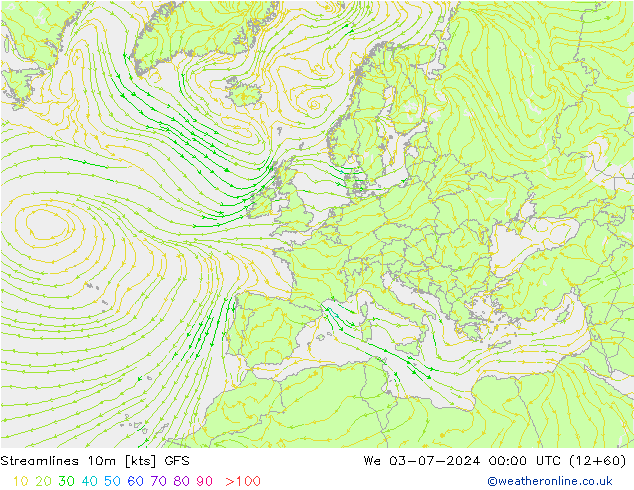 风 10m GFS 星期三 03.07.2024 00 UTC