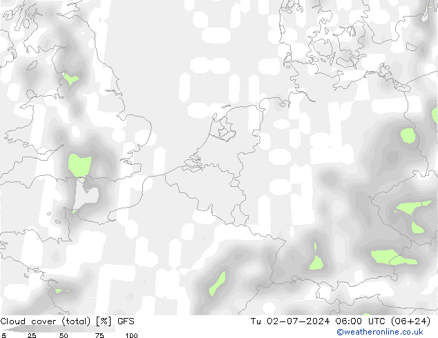 云 (总) GFS 星期二 02.07.2024 06 UTC
