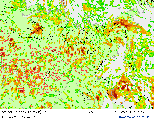Convectie-Index GFS ma 01.07.2024 12 UTC