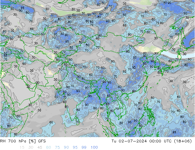 RV 700 hPa GFS di 02.07.2024 00 UTC