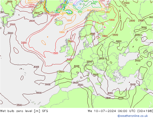 Theta-W Nulgradenniveau GFS wo 10.07.2024 06 UTC