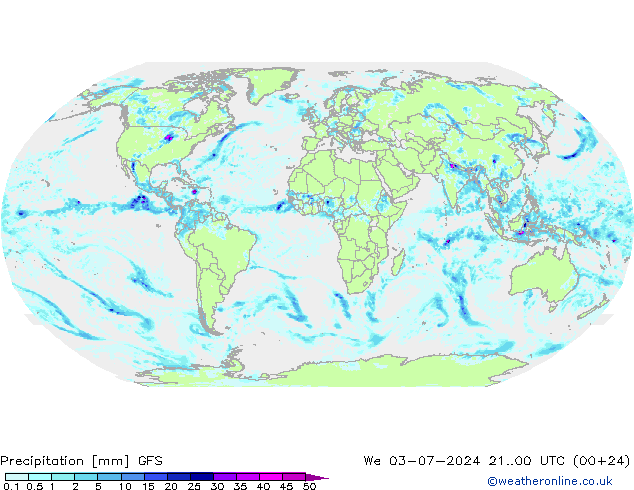 降水 GFS 星期三 03.07.2024 00 UTC