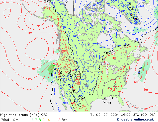 Windvelden GFS di 02.07.2024 06 UTC