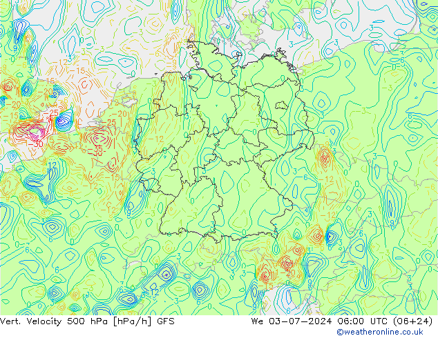Vert. snelheid 500 hPa GFS wo 03.07.2024 06 UTC