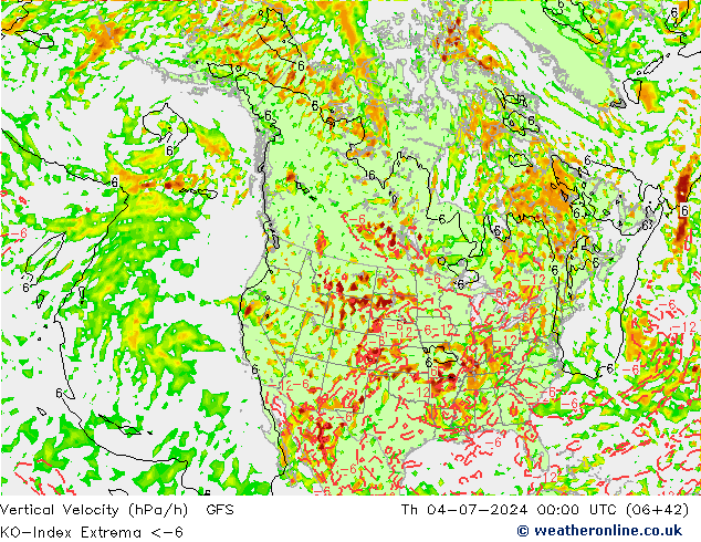 Convectie-Index GFS do 04.07.2024 00 UTC