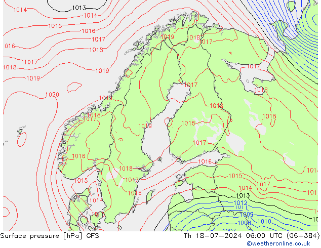 Luchtdruk (Grond) GFS do 18.07.2024 06 UTC
