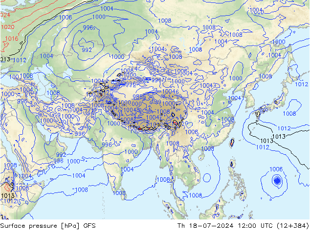 Luchtdruk (Grond) GFS do 18.07.2024 12 UTC