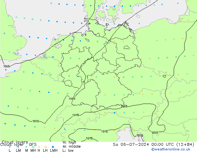 Wolkenlagen GFS za 06.07.2024 00 UTC