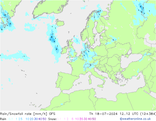Regen/Sneeuwval GFS do 18.07.2024 12 UTC