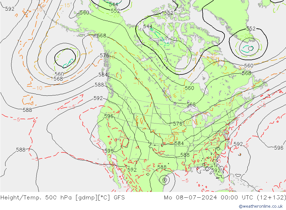 Z500/Regen(+SLP)/Z850 GFS ma 08.07.2024 00 UTC