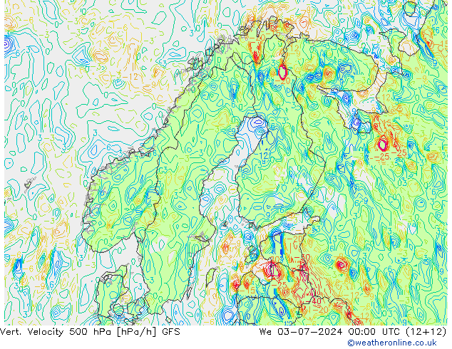 Vert. Velocity 500 hPa GFS 星期三 03.07.2024 00 UTC