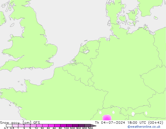 Totale sneeuw GFS do 04.07.2024 18 UTC