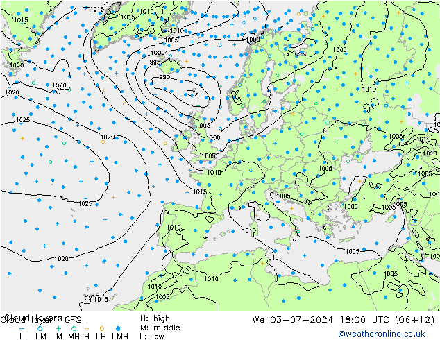 Wolkenlagen GFS wo 03.07.2024 18 UTC